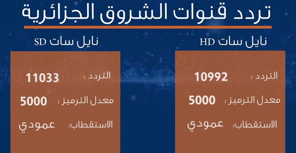 تردد قناة الشروق الجزائرية , قنوات الجزائر